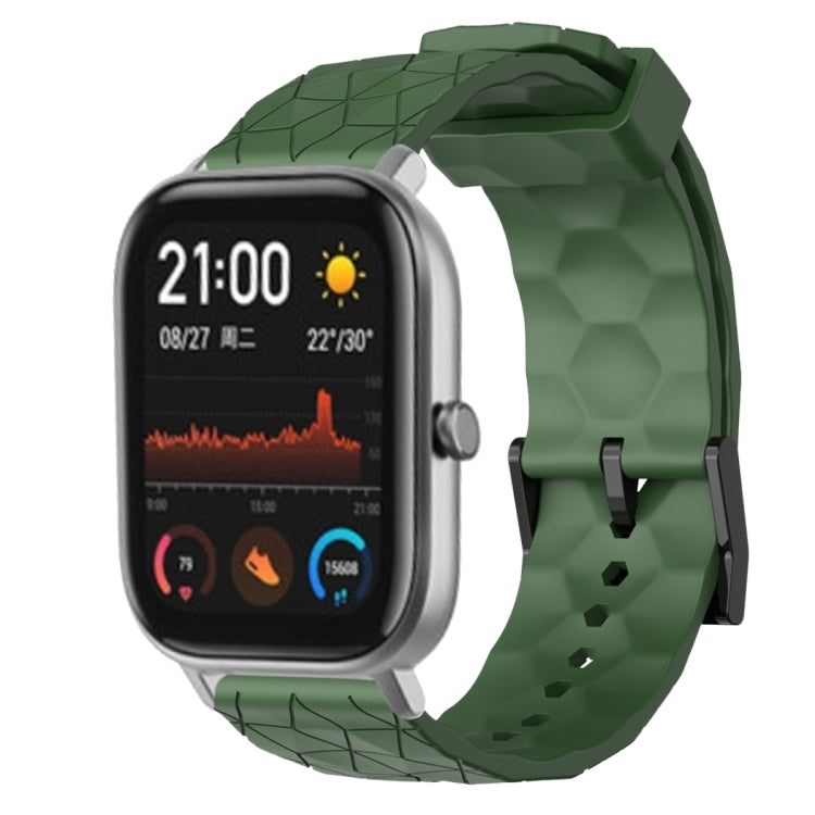 For Amazfit GTS 20mm Football Pattern Solid Color Silicone Watch Band
