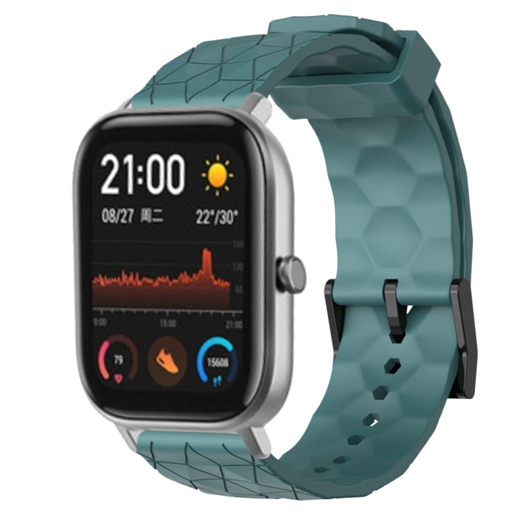 For Amazfit GTS 20mm Football Pattern Solid Color Silicone Watch Band