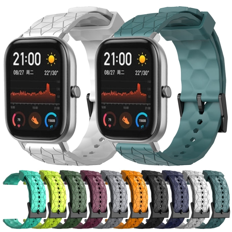 For Amazfit GTS 20mm Football Pattern Solid Color Silicone Watch Band