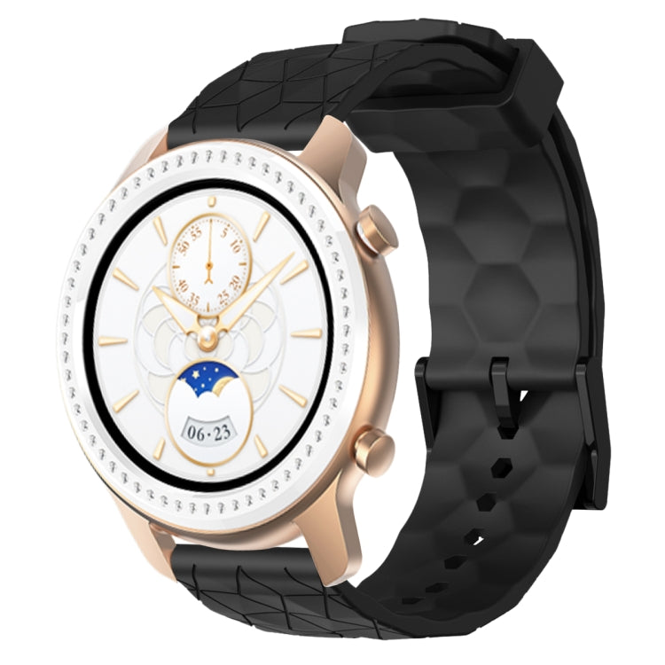 For Amazfit GTR 42mm 20mm Football Pattern Solid Color Silicone Watch Band