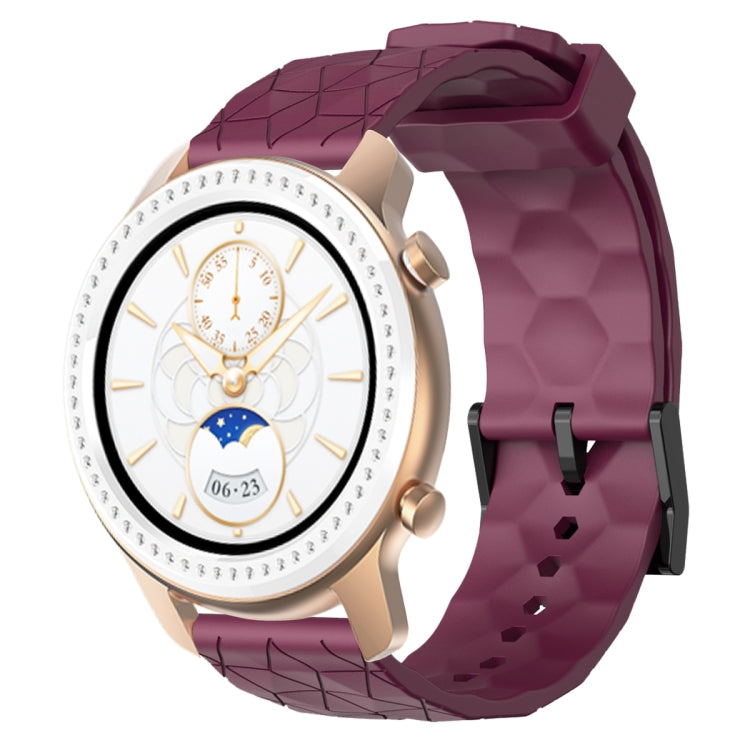 For Amazfit GTR 42mm 20mm Football Pattern Solid Color Silicone Watch Band