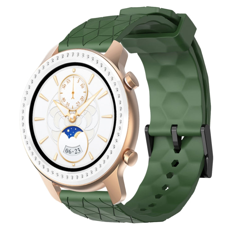 For Amazfit GTR 42mm 20mm Football Pattern Solid Color Silicone Watch Band