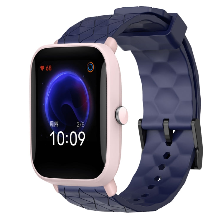 For Amazfit Pop Pro 20mm Football Pattern Solid Color Silicone Watch Band