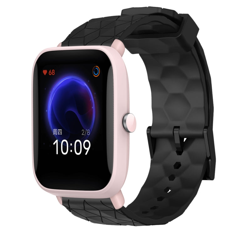 For Amazfit Pop Pro 20mm Football Pattern Solid Color Silicone Watch Band