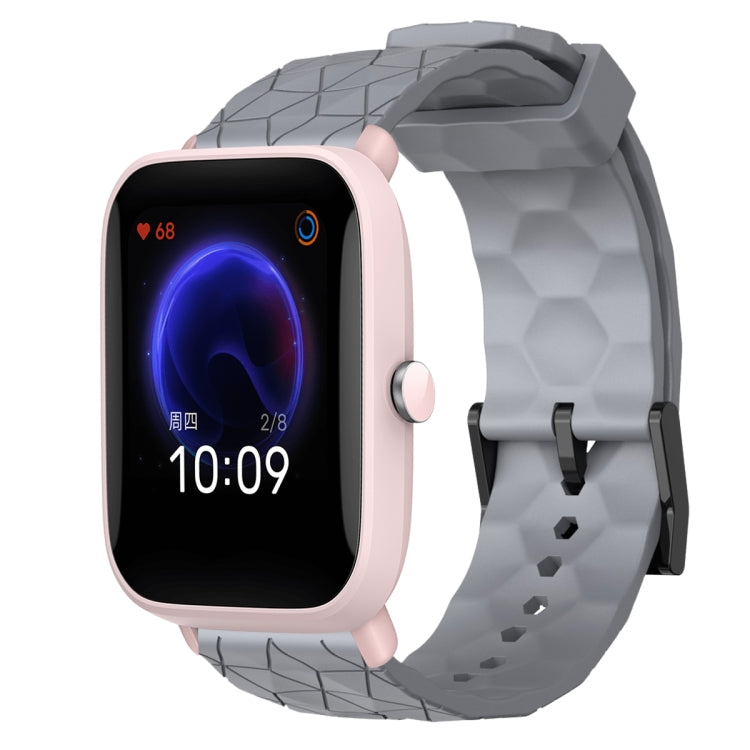 For Amazfit Pop Pro 20mm Football Pattern Solid Color Silicone Watch Band