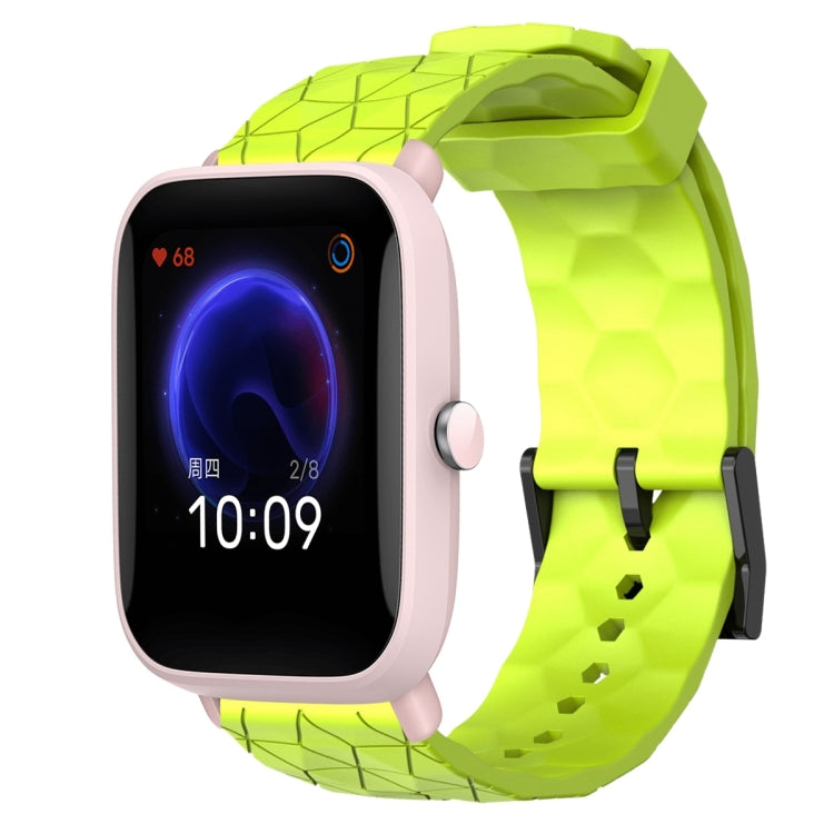 For Amazfit Pop Pro 20mm Football Pattern Solid Color Silicone Watch Band