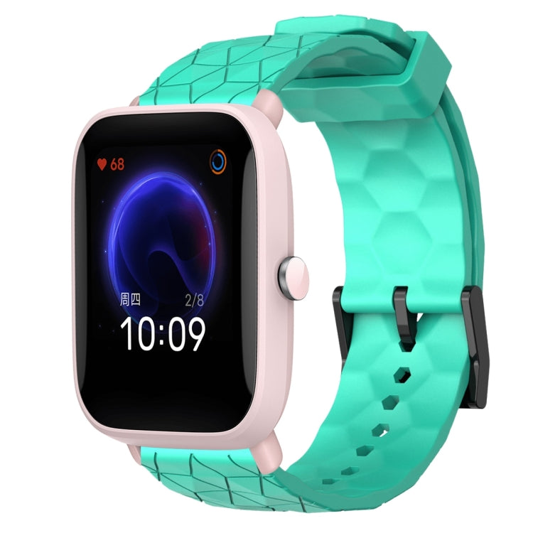 For Amazfit Pop Pro 20mm Football Pattern Solid Color Silicone Watch Band