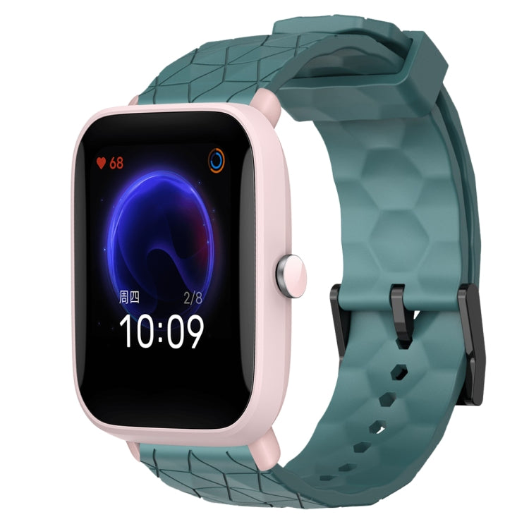 For Amazfit Pop Pro 20mm Football Pattern Solid Color Silicone Watch Band