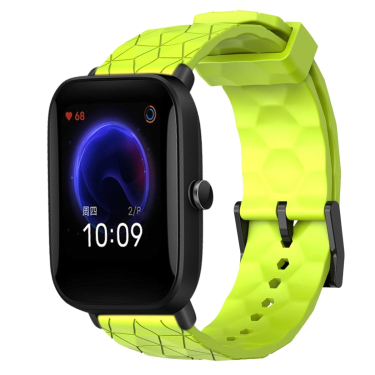 For Amazfit Pop 20mm Football Pattern Solid Color Silicone Watch Band