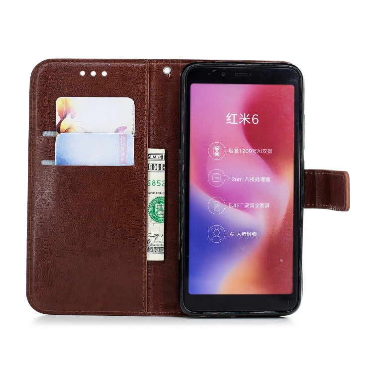 Plum Blossom Pattern Diamond Encrusted Leather Case for Xiaomi Redmi 6 ,with Holder & Card Slots