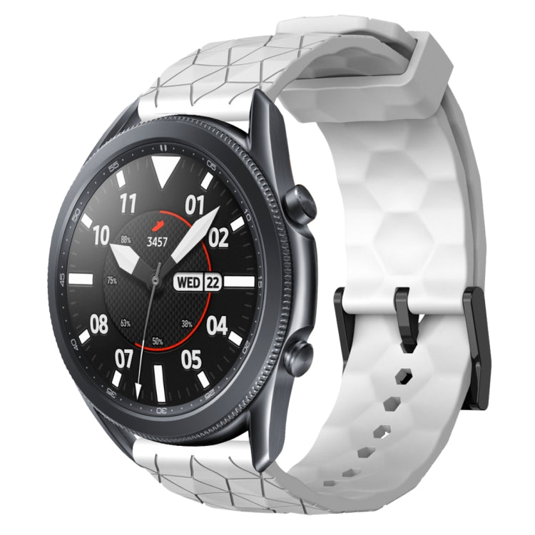 For Samsung Galaxy Watch3 45mm 22mm Football Pattern Solid Color Silicone Watch Band