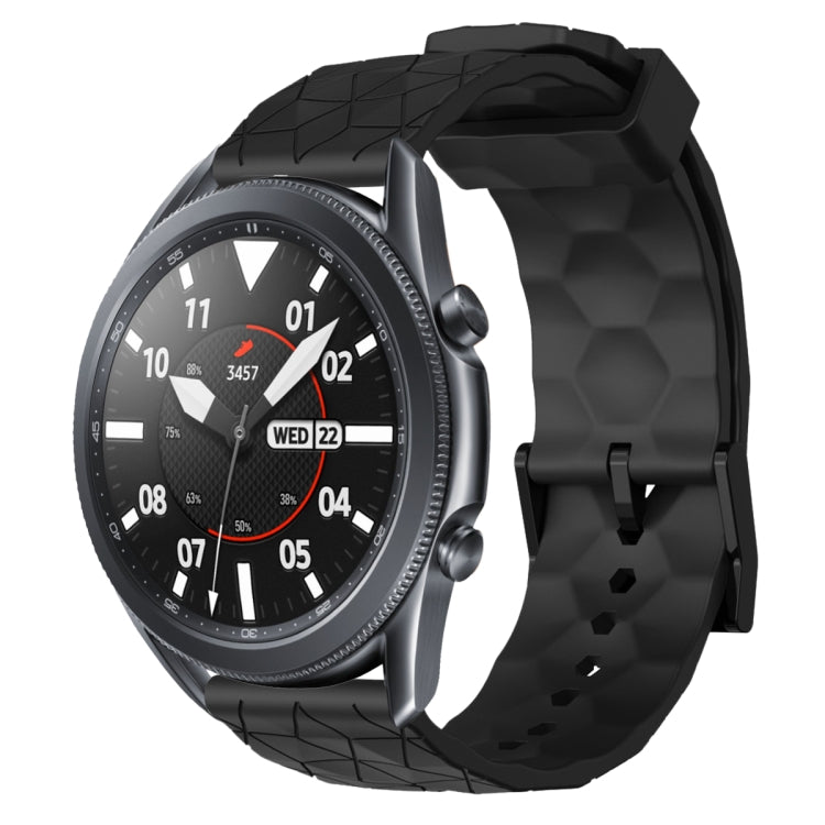 For Samsung Galaxy Watch3 45mm 22mm Football Pattern Solid Color Silicone Watch Band