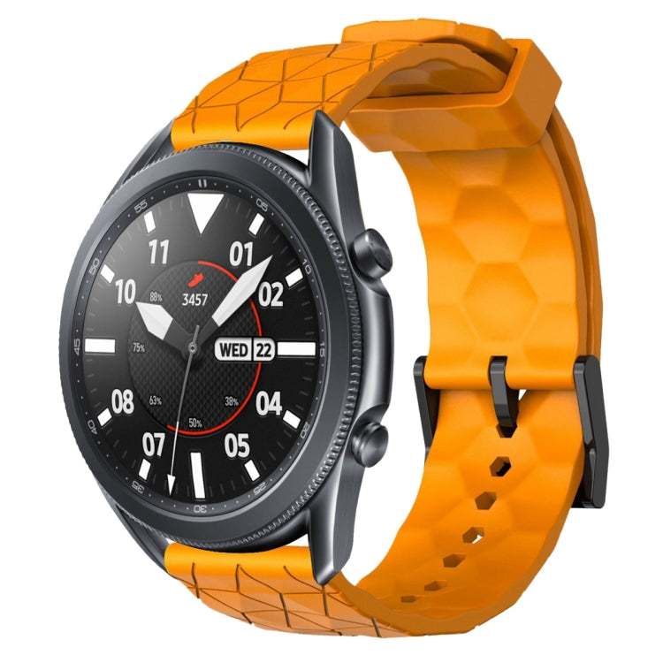 For Samsung Galaxy Watch3 45mm 22mm Football Pattern Solid Color Silicone Watch Band