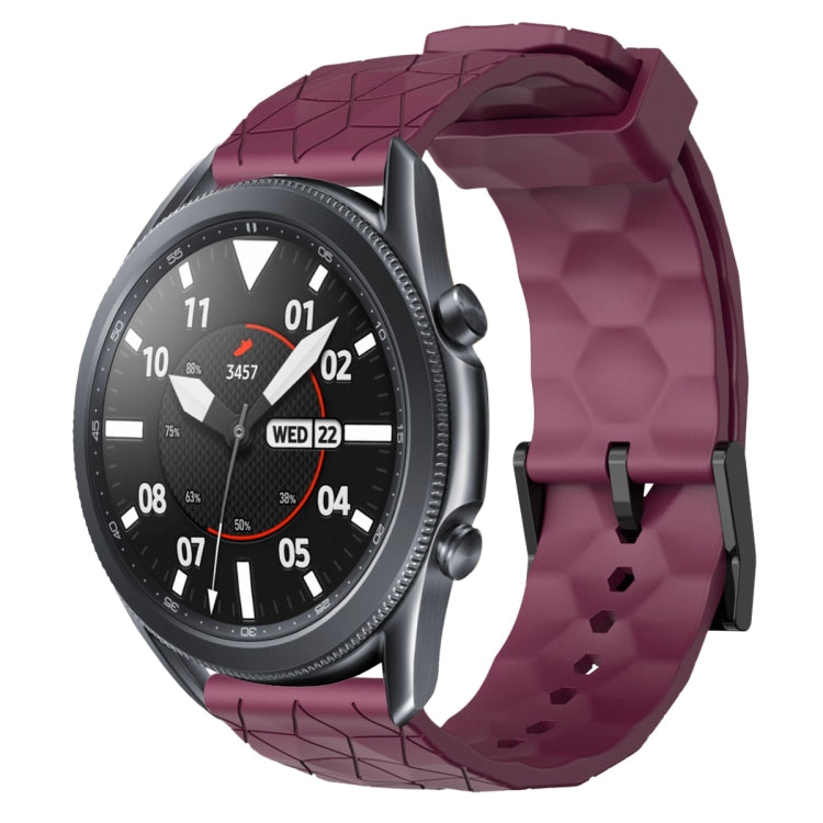 For Samsung Galaxy Watch3 45mm 22mm Football Pattern Solid Color Silicone Watch Band