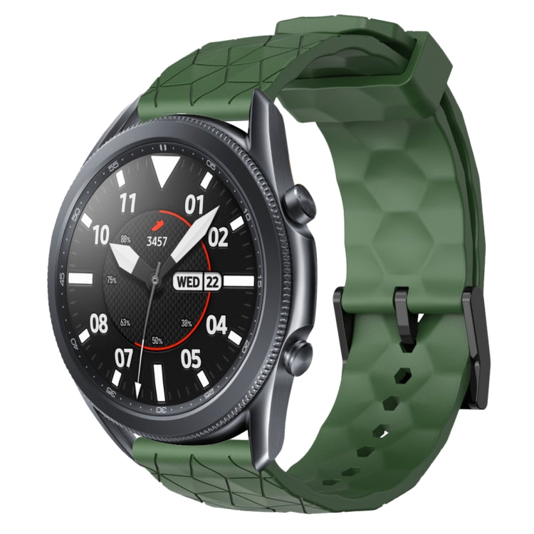 For Samsung Galaxy Watch3 45mm 22mm Football Pattern Solid Color Silicone Watch Band