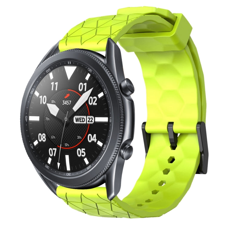 For Samsung Galaxy Watch3 45mm 22mm Football Pattern Solid Color Silicone Watch Band