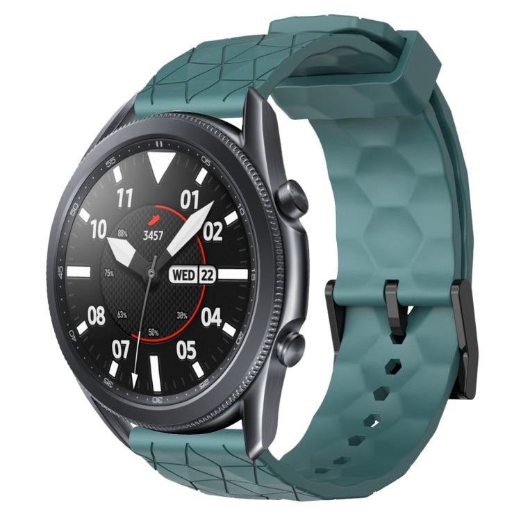 For Samsung Galaxy Watch3 45mm 22mm Football Pattern Solid Color Silicone Watch Band