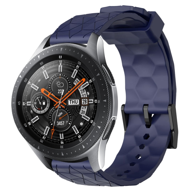 For Samsung Galaxy Watch 46mm 22mm Football Pattern Solid Color Silicone Watch Band