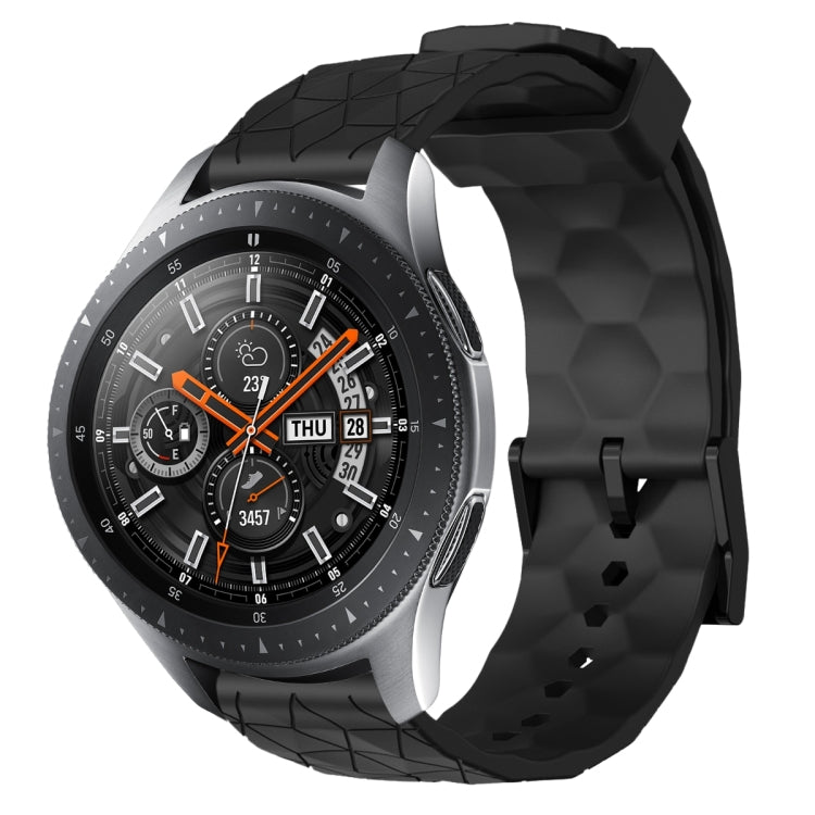 For Samsung Galaxy Watch 46mm 22mm Football Pattern Solid Color Silicone Watch Band