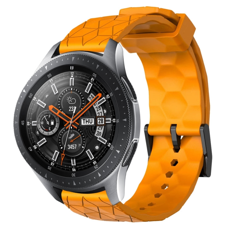 For Samsung Galaxy Watch 46mm 22mm Football Pattern Solid Color Silicone Watch Band