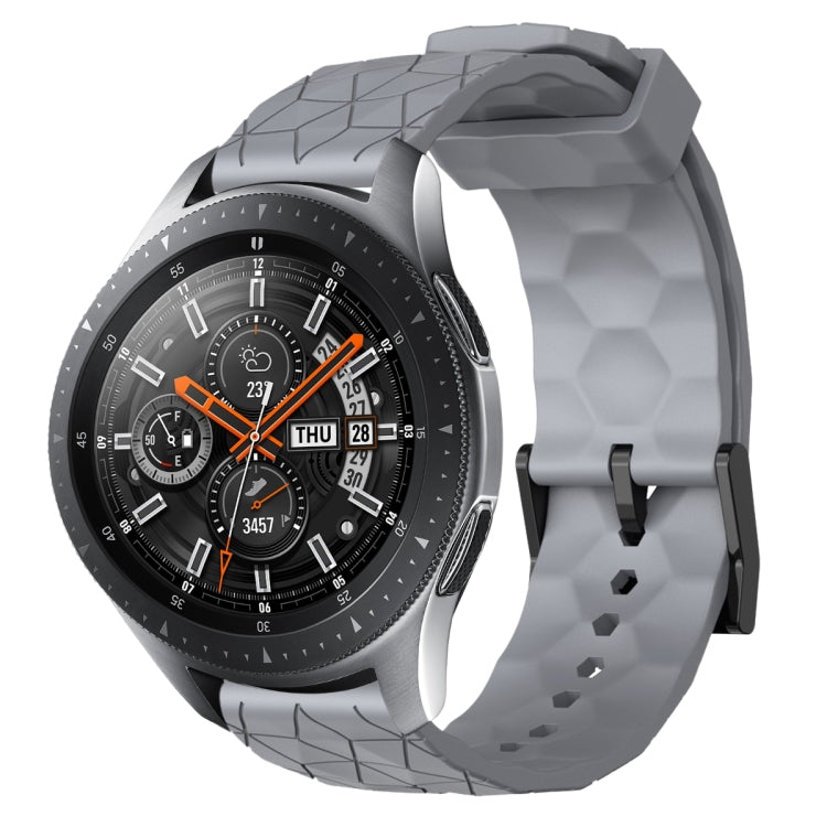 For Samsung Galaxy Watch 46mm 22mm Football Pattern Solid Color Silicone Watch Band