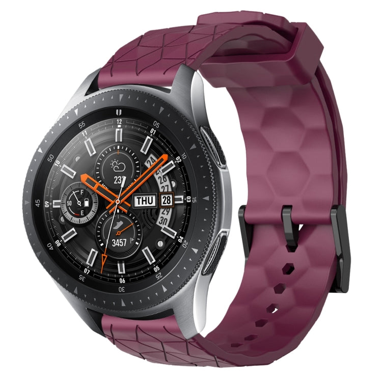 For Samsung Galaxy Watch 46mm 22mm Football Pattern Solid Color Silicone Watch Band