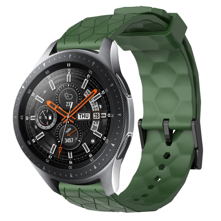 For Samsung Galaxy Watch 46mm 22mm Football Pattern Solid Color Silicone Watch Band