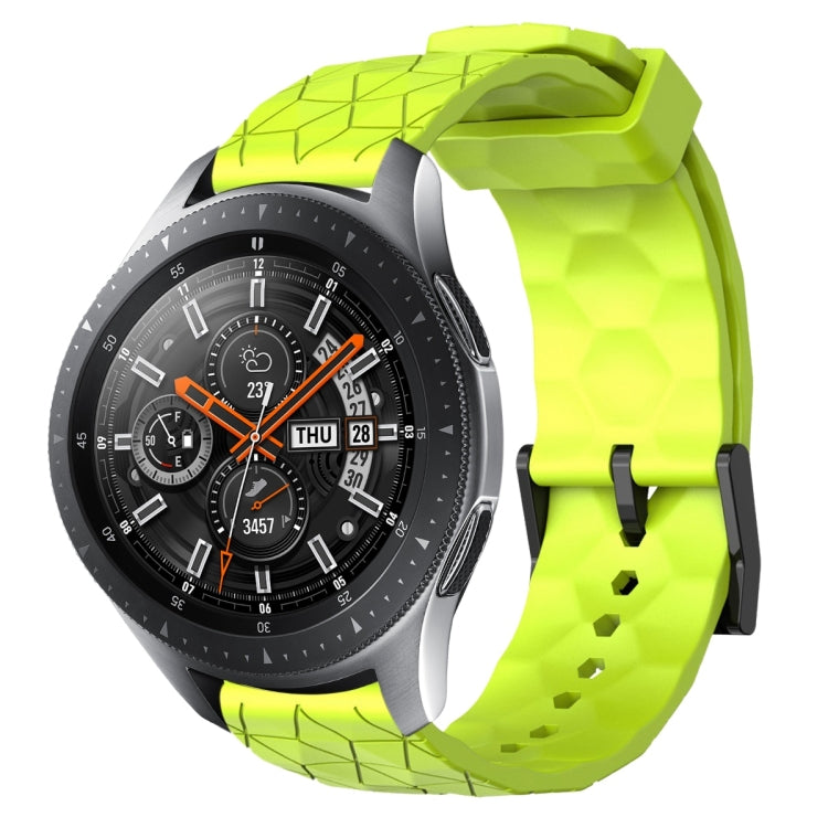 For Samsung Galaxy Watch 46mm 22mm Football Pattern Solid Color Silicone Watch Band