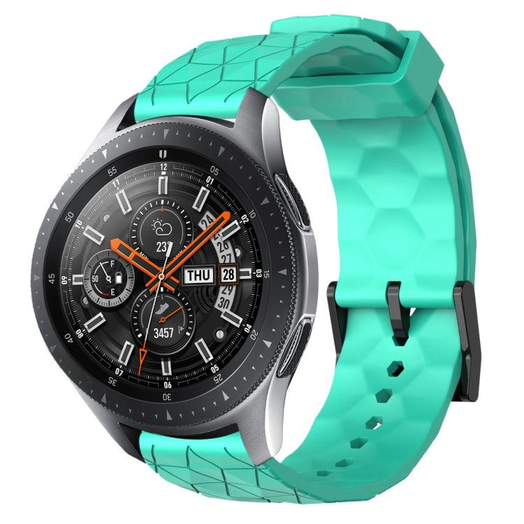 For Samsung Galaxy Watch 46mm 22mm Football Pattern Solid Color Silicone Watch Band
