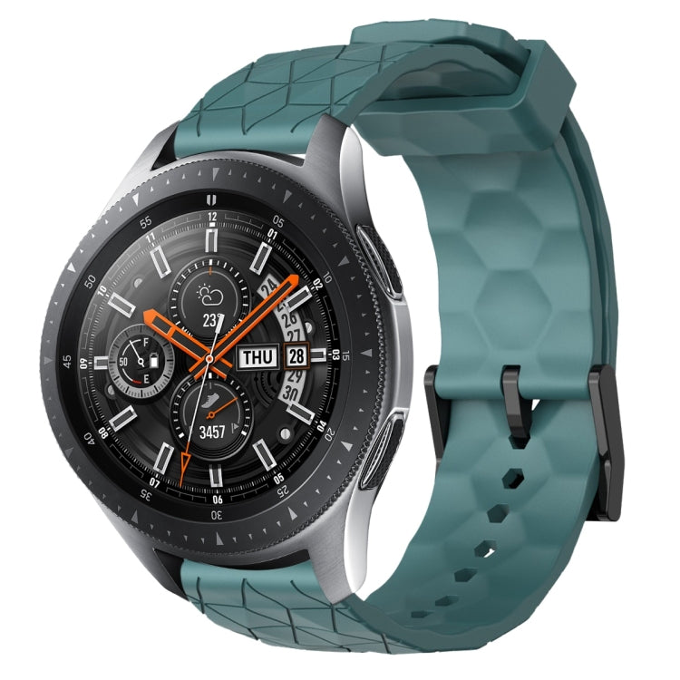 For Samsung Galaxy Watch 46mm 22mm Football Pattern Solid Color Silicone Watch Band