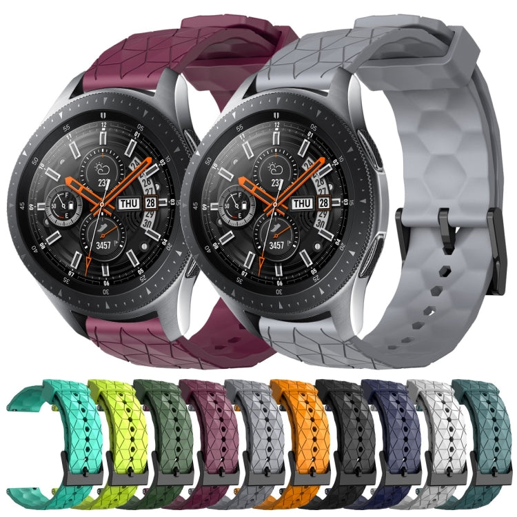 For Samsung Galaxy Watch 46mm 22mm Football Pattern Solid Color Silicone Watch Band