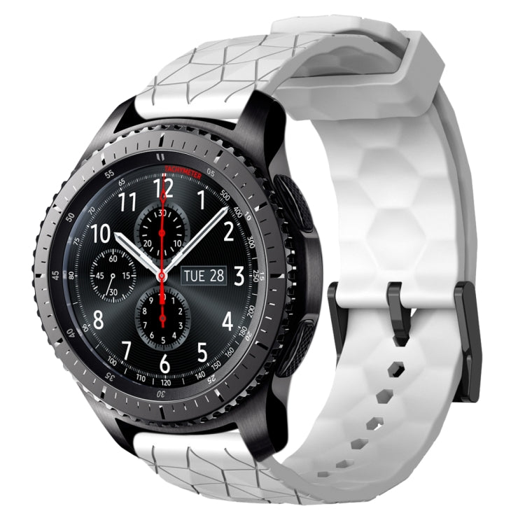 For Samsung Gear S3 Frontier 22mm Football Pattern Solid Color Silicone Watch Band