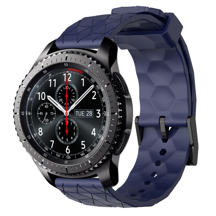 For Samsung Gear S3 Frontier 22mm Football Pattern Solid Color Silicone Watch Band