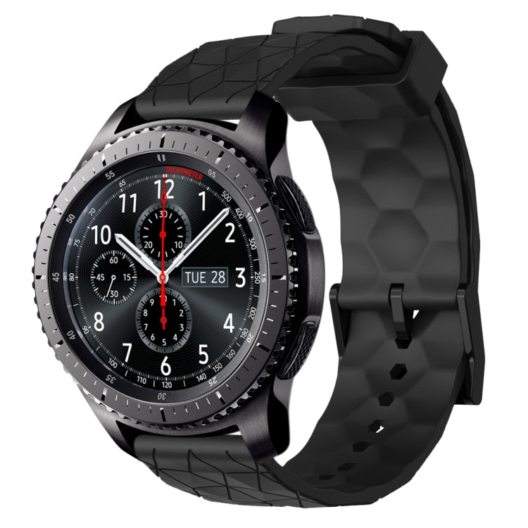 For Samsung Gear S3 Frontier 22mm Football Pattern Solid Color Silicone Watch Band