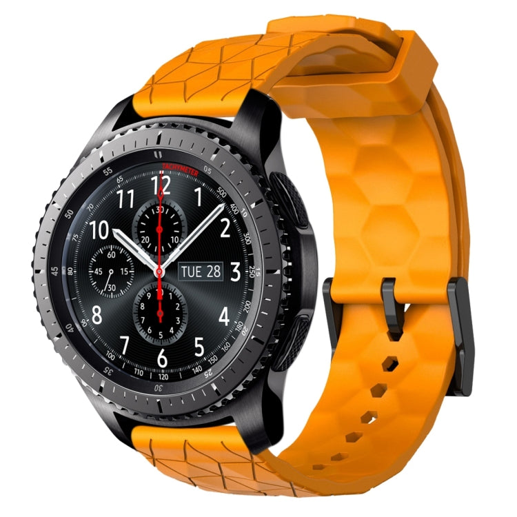 For Samsung Gear S3 Frontier 22mm Football Pattern Solid Color Silicone Watch Band