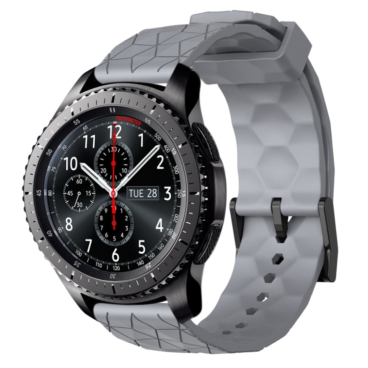 For Samsung Gear S3 Frontier 22mm Football Pattern Solid Color Silicone Watch Band