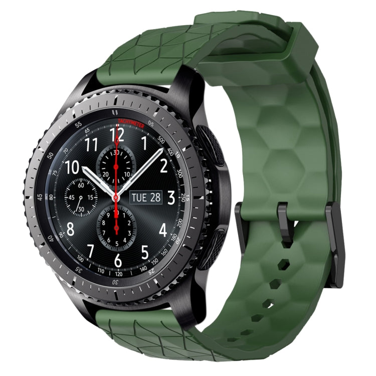 For Samsung Gear S3 Frontier 22mm Football Pattern Solid Color Silicone Watch Band