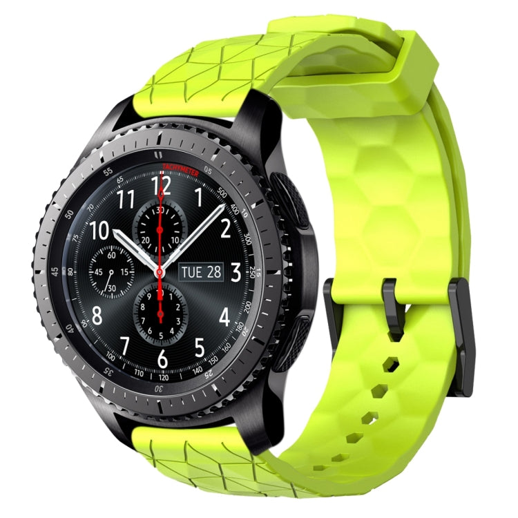 For Samsung Gear S3 Frontier 22mm Football Pattern Solid Color Silicone Watch Band