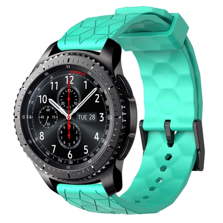 For Samsung Gear S3 Frontier 22mm Football Pattern Solid Color Silicone Watch Band