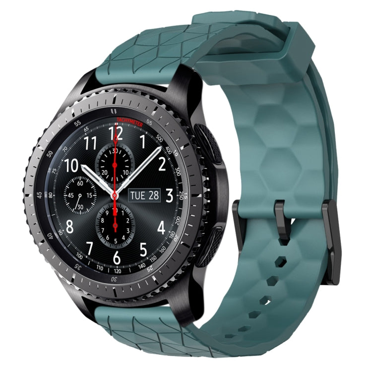 For Samsung Gear S3 Frontier 22mm Football Pattern Solid Color Silicone Watch Band