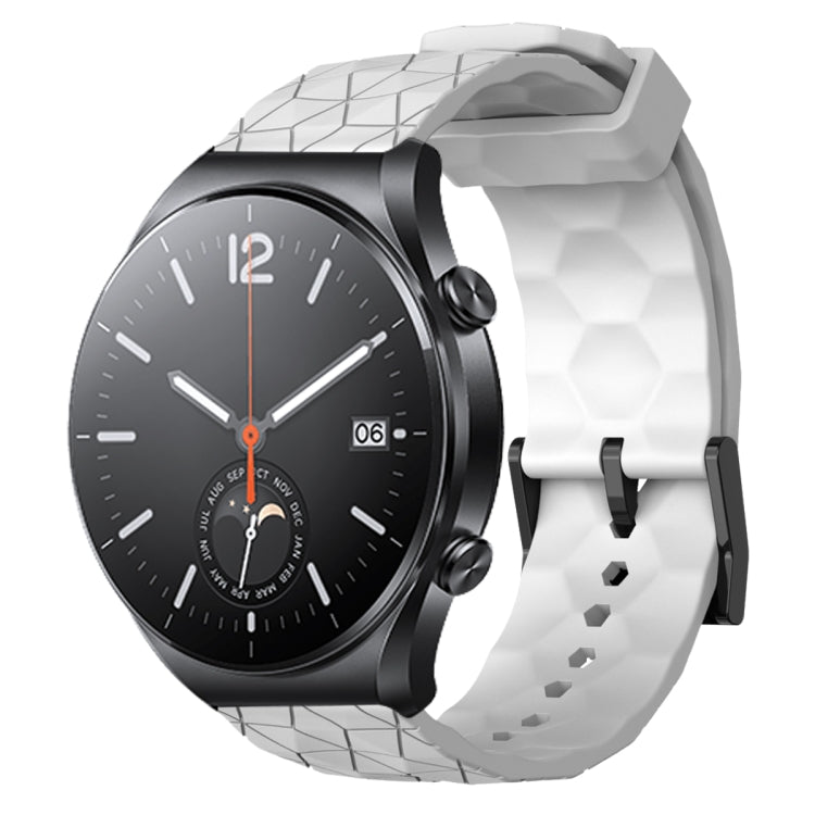 For Xiaomi MI Watch S1 22mm Football Pattern Solid Color Silicone Watch Band