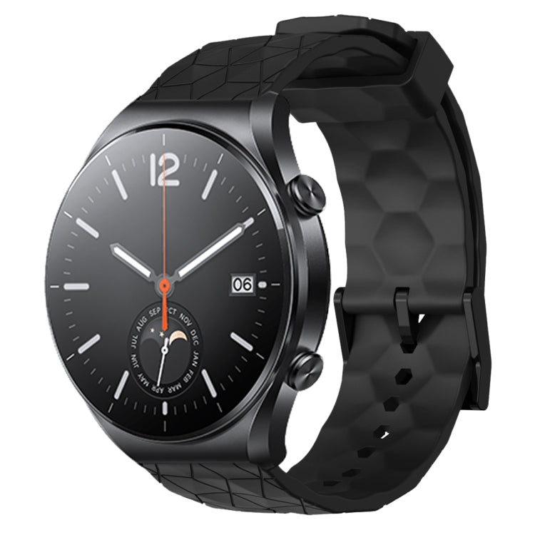 For Xiaomi MI Watch S1 22mm Football Pattern Solid Color Silicone Watch Band