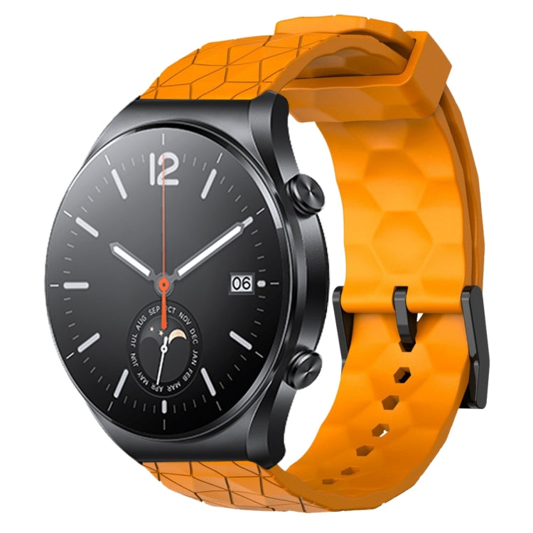 For Xiaomi MI Watch S1 22mm Football Pattern Solid Color Silicone Watch Band