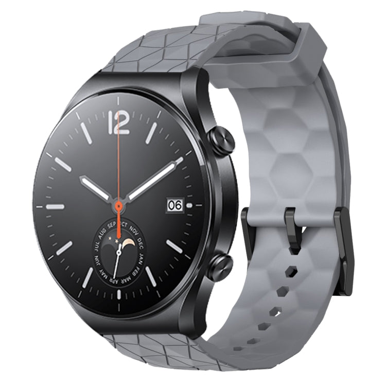 For Xiaomi MI Watch S1 22mm Football Pattern Solid Color Silicone Watch Band