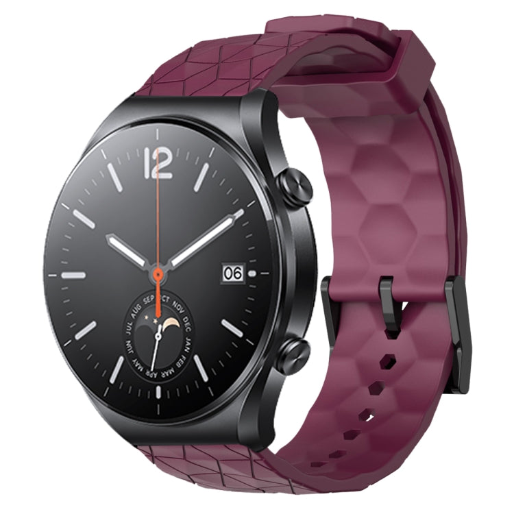 For Xiaomi MI Watch S1 22mm Football Pattern Solid Color Silicone Watch Band