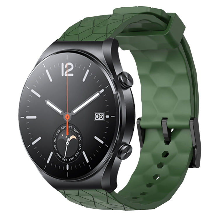 For Xiaomi MI Watch S1 22mm Football Pattern Solid Color Silicone Watch Band