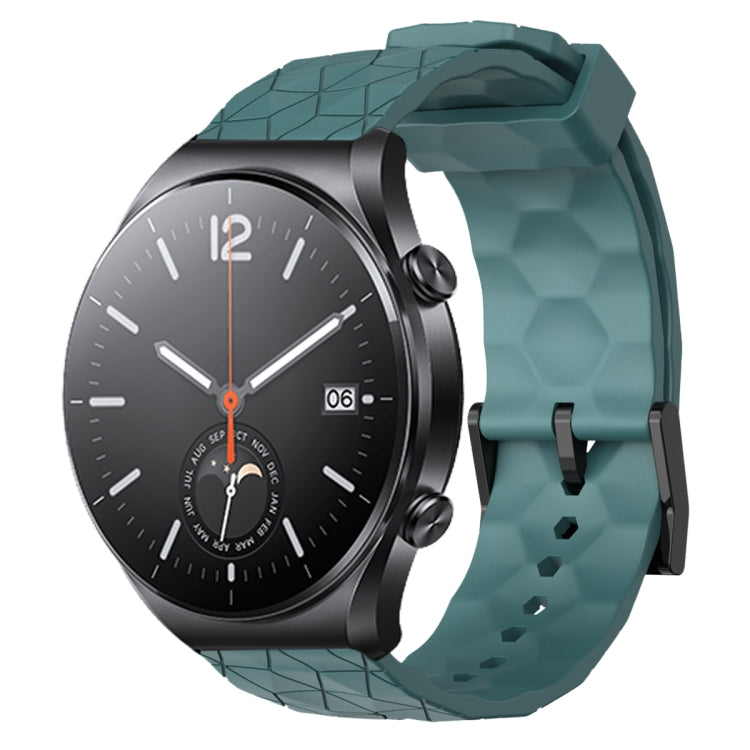 For Xiaomi MI Watch S1 22mm Football Pattern Solid Color Silicone Watch Band