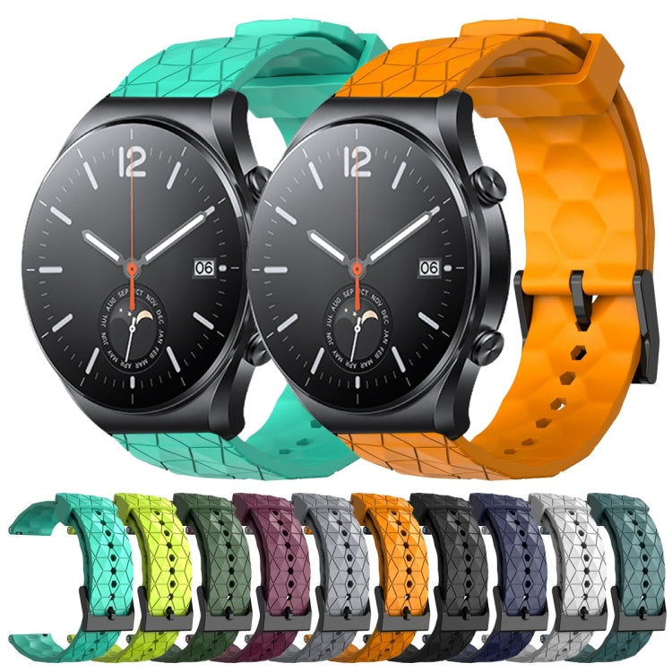 For Xiaomi MI Watch S1 22mm Football Pattern Solid Color Silicone Watch Band