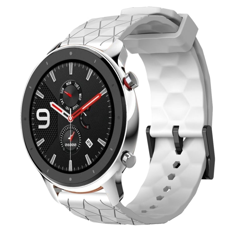 For Amazfit GTR 4 22mm Football Pattern Solid Color Silicone Watch Band