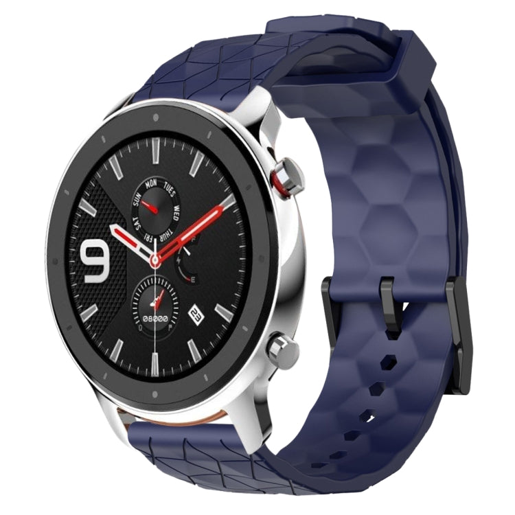 For Amazfit GTR 4 22mm Football Pattern Solid Color Silicone Watch Band